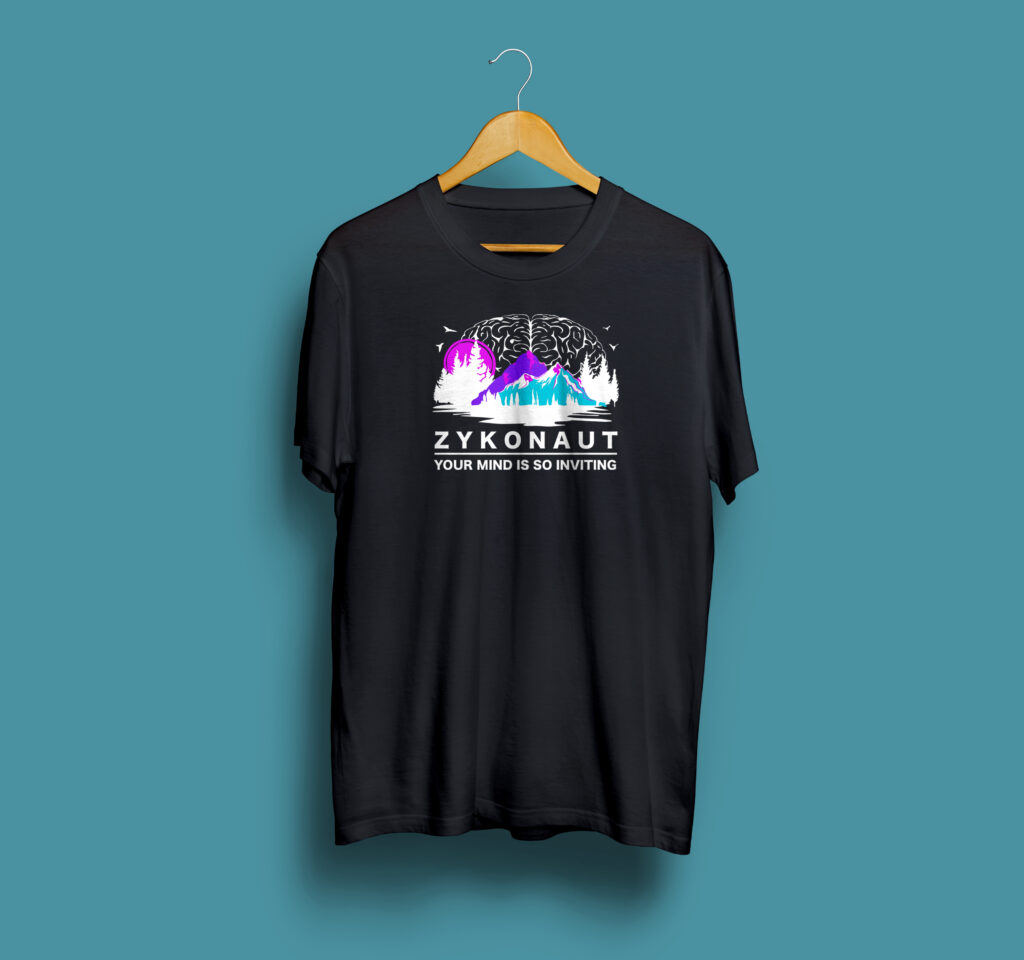 ZYKONAUT T-Shirt – YOUR MIND IS SO INVITING – nachhaltiges Shirt mit psychologischem Statement über mentale Klarheit und Selbstentwicklung